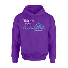 Load image into Gallery viewer, Swimming that&#39;s my son shirt and hoodie