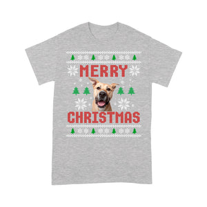 Custom Pet Face Dog Mom, Dog Lover Gift Ugly Christmas shirts NQSD7 - Standard T-shirt