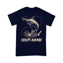 Load image into Gallery viewer, Personalized Marlin Deep Sea Fishing Outfits, Blue Marlin Ocean Fishing T Shirts IPHW3879