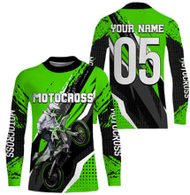 Load image into Gallery viewer, Men women youth custom Motocross jersey UPF30+ off-road green dirt bike racing shirt motorcycle PDT304