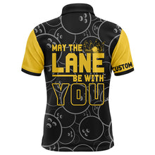 Load image into Gallery viewer, Personalized Men Polo Bowling Shirt, May The Lane Be with You Short Sleeves Bowlers Jersey NBP37
