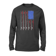 Load image into Gallery viewer, American US Flag Fishing Rod Shirt, Fisherman Gift D06 NQSD302 - Standard Long Sleeve