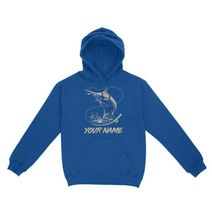 Personalized Marlin Deep Sea Fishing Outfits, Blue Marlin Ocean Fishing T Shirt IPHW3879