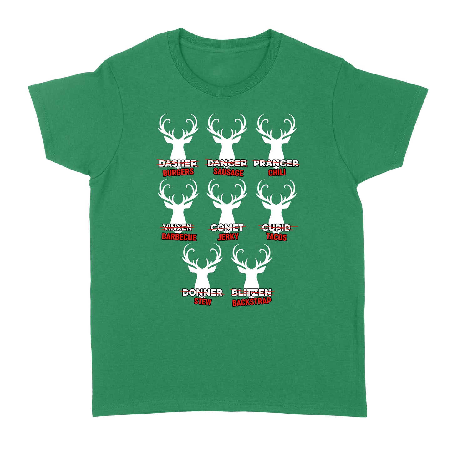 Funny Christmas Reindeer Hunter Shirt, Deer Hunter Gift D02 NQS2460 Standard Women's T-shirt