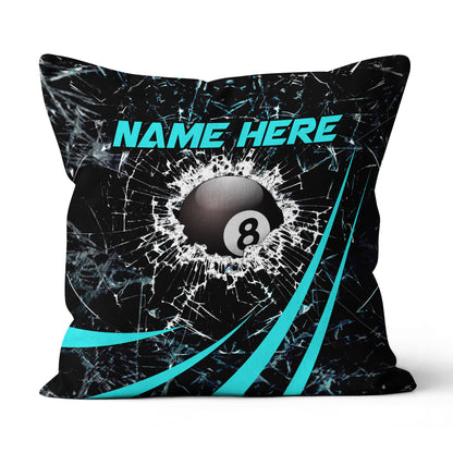 Personalized Blue Glass Break 8 Ball Billiard 3D Pillow, Billiards Gifts VHM0921