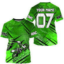 Load image into Gallery viewer, Dirt bike racing jersey custom green Motocross youth men women UPF30+ off-road extreme MX shirt PDT335