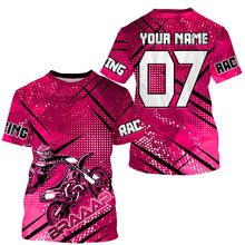 Load image into Gallery viewer, Pink dirt bike racing jersey custom Motocross youth men women UPF30+ off-road extreme MX shirt PDT337