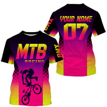 Load image into Gallery viewer, Pink MTB racing jersey girls boys UPF30+ mountain bike gear mens cycling jersey kids riding shirt| SLC277