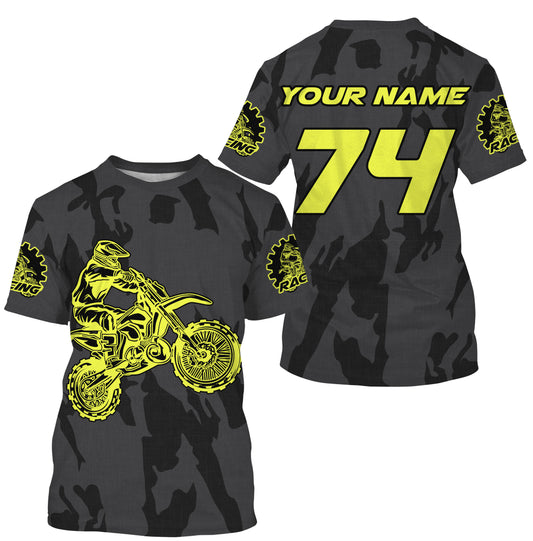 Custom number&name dirt bike racing jerseys black motocross youth men women UV offroad long sleeve PDT164
