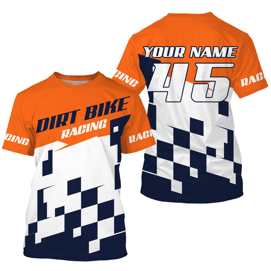 Motocross jersey men women youth personalized UV orange dirt bike racing off-road MX riding shirt PDT151