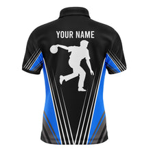 Load image into Gallery viewer, Personalized Men Polo Bowling Shirt That&#39;s How I Roll Blue Bowling Track Short Sleeve Men Bowlers NBP04