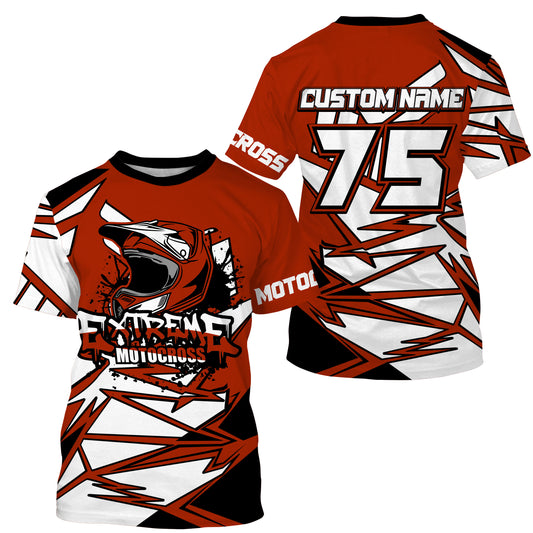 Orange MX jersey custom name&number UPF30+ motocross racing youth&adult off-road motorcycle shirt PDT149