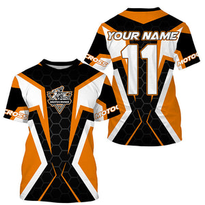 Adult&kid custom Motocross jersey MX off-road UPF30+ racing orange dirt bike shirt motorcycle PDT329