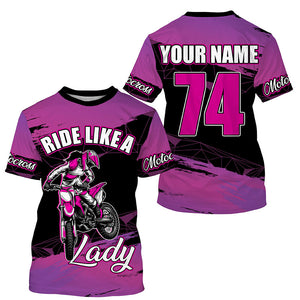 Personalized Motocross jersey women girls MX racing shirt UPF30+ motorcycle long sleeves off-road PDT315