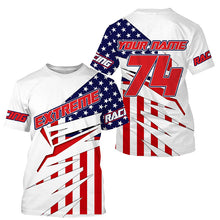 Load image into Gallery viewer, Patriotic personalized Motocross jersey kid men women UPF30+ extreme USA dirt bike shirt motorcycle PDT341