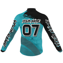 Load image into Gallery viewer, Lets ride Custom Blue Men cycling jersey UPF50+ Mountain biking tops Breathable gear with 3 pockets| SLC02