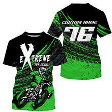 Load image into Gallery viewer, Personalized extreme MX racing jersey kid men women green Motocross shirt UPF30+ motorcycle biker  PDT309