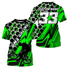 Load image into Gallery viewer, Personalized Green BMX racing jersey UPF30+ Adult Kid stunt riding shirt Extreme cycling gear| SLC54