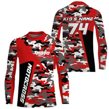 Load image into Gallery viewer, Custom kid men women dirt bike racing jersey MX UV protective red camouflage extreme motorcycle PDT85
