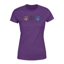 Load image into Gallery viewer, Red White Blue American Flag Dog paws Women&#39;s T-shirt design gift ideas for Dog lovers  - SPH85