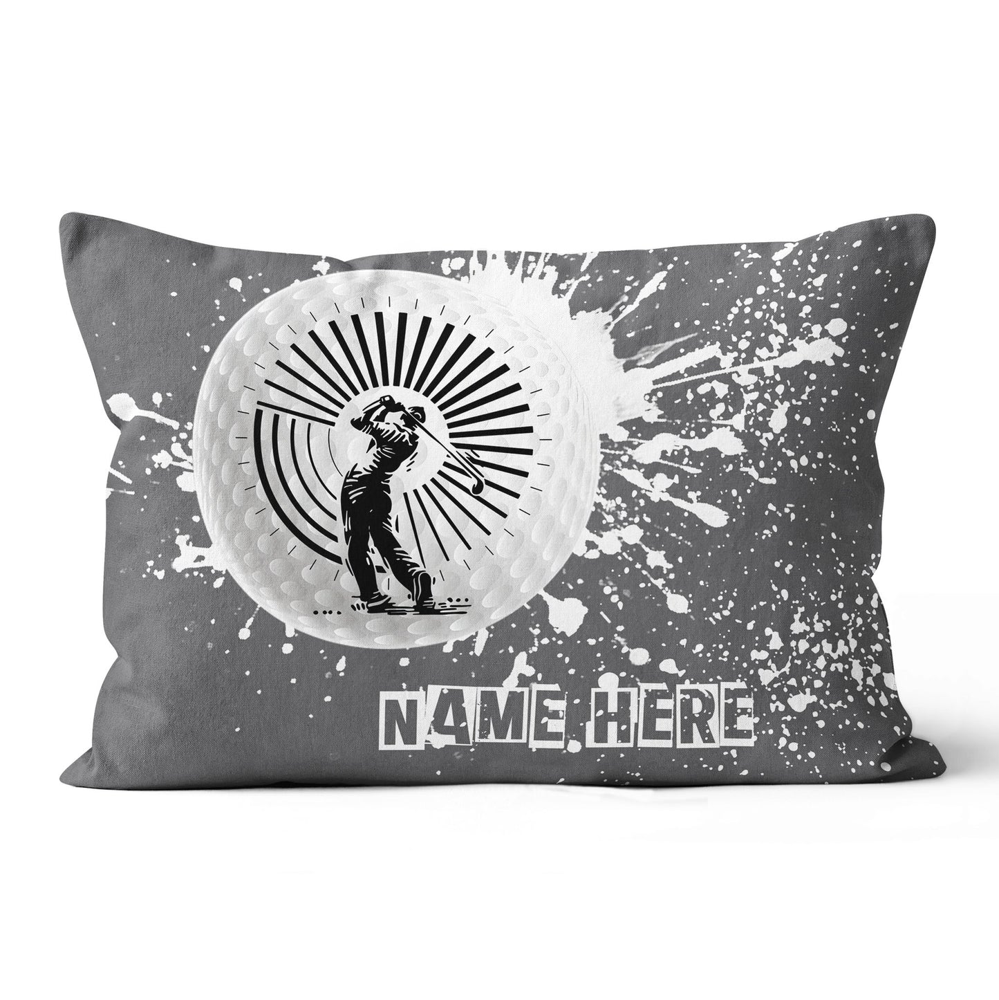 Golfer Custom Name Grey Throw Pillow Personalized Golf Gifts For Golfer LDT1187