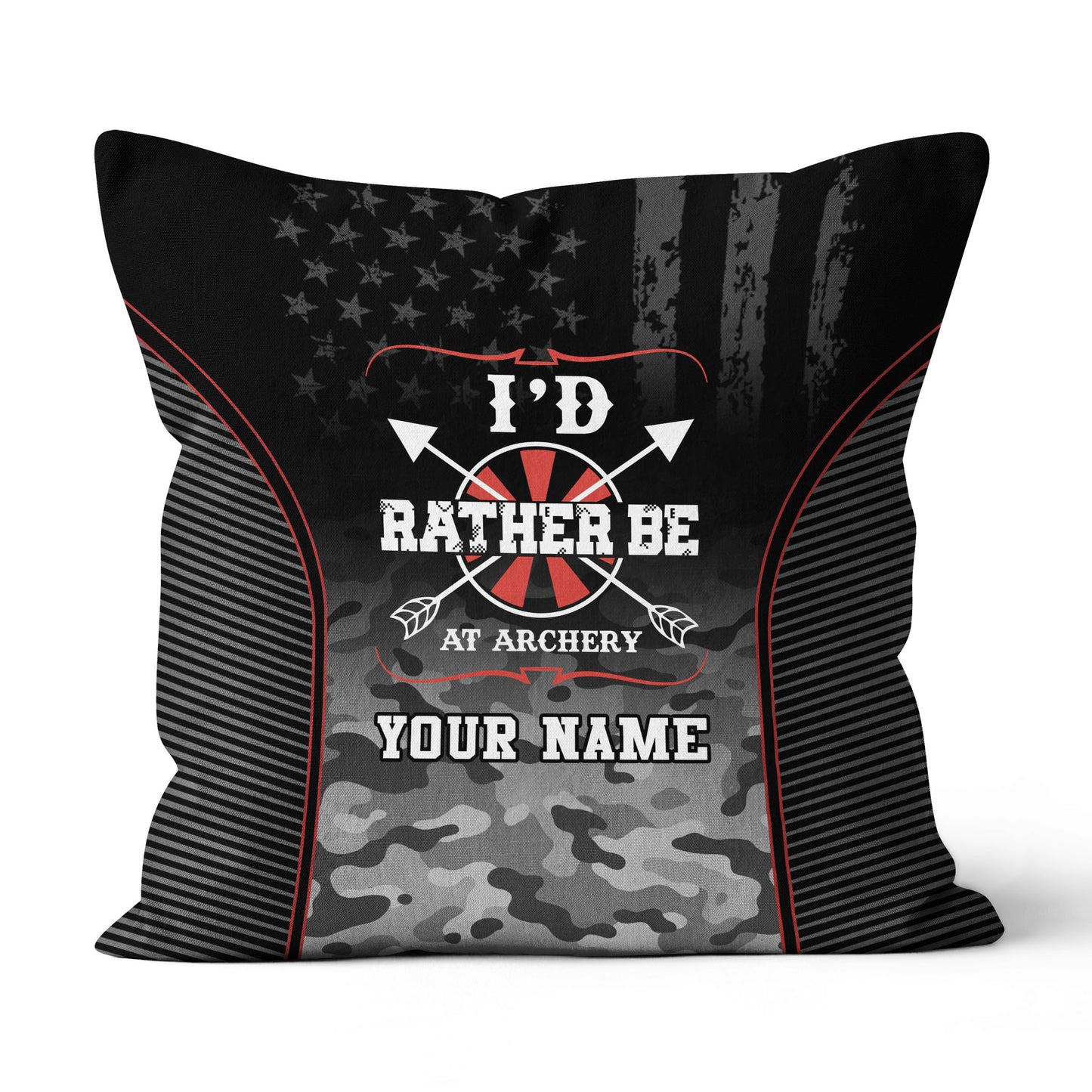 Personalized Camouflage US Flag Archery Pillow Custom Archery Gift Ideas VHM0868