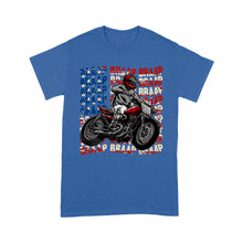 Load image into Gallery viewer, Patriotic Motorcycle Men T-shirt - Braap American Flag Biker Tee - Cool Motocross Racing Shirt| NMS252 A01