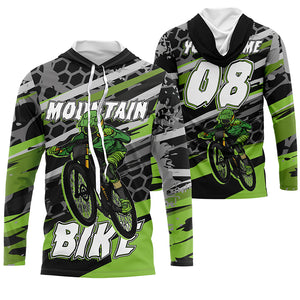 Green MTB jersey UPF30+ mountain bike jersey kids bike shirt mens downhill clothes cycling gear| SLC256