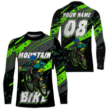 Load image into Gallery viewer, Custom green adult kid MTB jersey UPF30+ Mountain bike shirt youth boys girls cycling clothes mens| SLC230