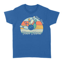Load image into Gallery viewer, Custom Bowling Retro Shirt, Personalized Bowling Name Women's T-shirt