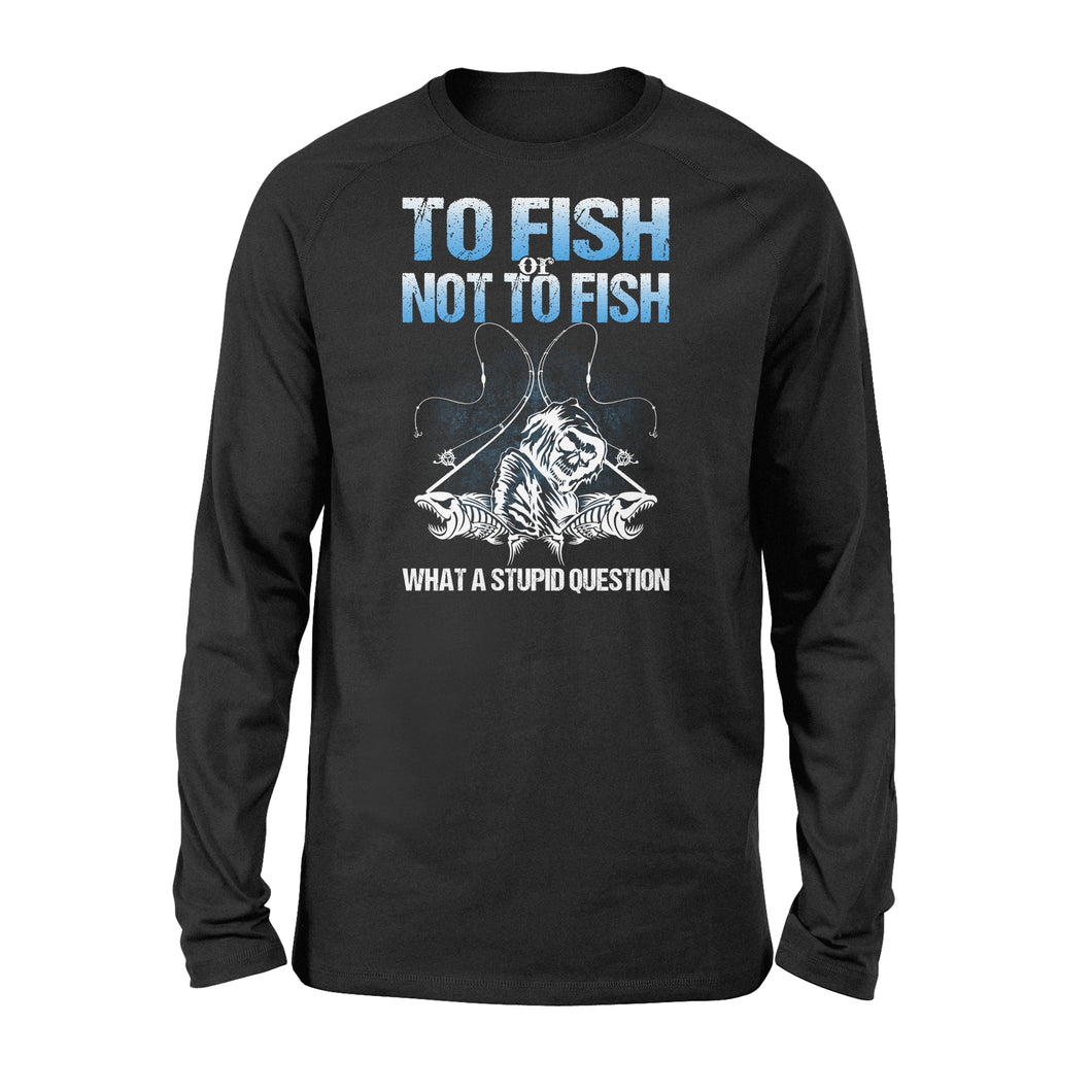 Awesome Fishing Fish Reaper fish skull Long sleeve shirt design - funny quote