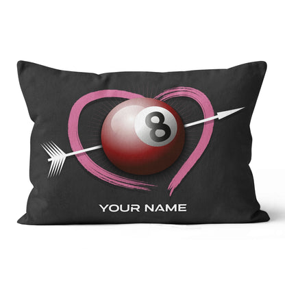 Personalized Ball 8 And Heart Billiard Pillow, Best Custom Cute Pillow TDM0750