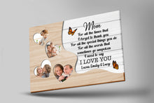 Load image into Gallery viewer, Thank You Mom Personalized Canvas Thoughtful Mother's Day Gift Custom Photo Collage for Best Mom Ever N2538