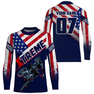 Xtreme MX Racing Jersey Custom Motocross UPF30+ Adult&Kid Patriotic Dirt Bike Off-road Shirt NMS1324