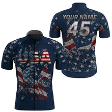 Load image into Gallery viewer, Custom Mens American cycling jersey UPF50+ USA MTB BMX shirt Breathable cycle gear with pockets| SLC68