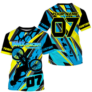 Blue BMX race gear Lightweight UPF30+ sun shirts Custom Kid Youth Adult Cycling BMX racewear| SLC110