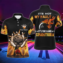 Load image into Gallery viewer, Skull Flame Polo Bowling Shirt for Men, Funny Custom Bowlers Jersey Short Sleeve NBP102