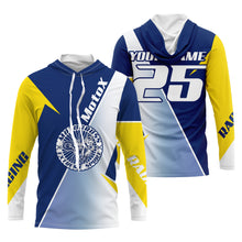 Load image into Gallery viewer, MX personalized dirt bike racing jersey yellow blue shirt men women kid UPF30+ off-road motorcycle PDT89