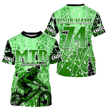 Load image into Gallery viewer, MTB life Personalized adult kid MTB jersey UPF30+ Green mountain bike gear Cycling downhill shirt| SLC226