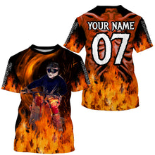Load image into Gallery viewer, Personalized UPF30+ Motocross jersey racing biker orange adult&amp;kid skeleton MX off-road motorcycle PDT27