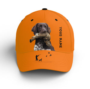 Ruffed Grouse Hunting Dog Blaze Orange Custom Name Hat for Men, Choose hunting dog breeds FSD3991