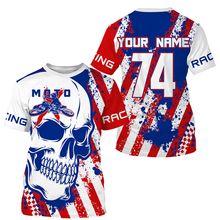 Load image into Gallery viewer, Skull MotoX jersey custom motocross UV American flag Patriotic dirt bike racing motorcycle racewear NMS947