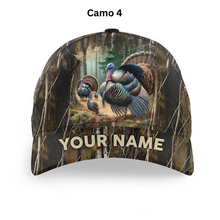 Load image into Gallery viewer, Personalized Turkey Hunting Hats, Snapback Baseball Camo Hat Turkey Hunting gear, Hunting Gifts FSD4415