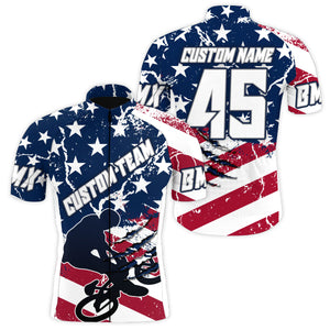 American Mens BMX cycling jersey with pockets UPF50+ Custom USA cycle gear Breathable biking tops| SLC67