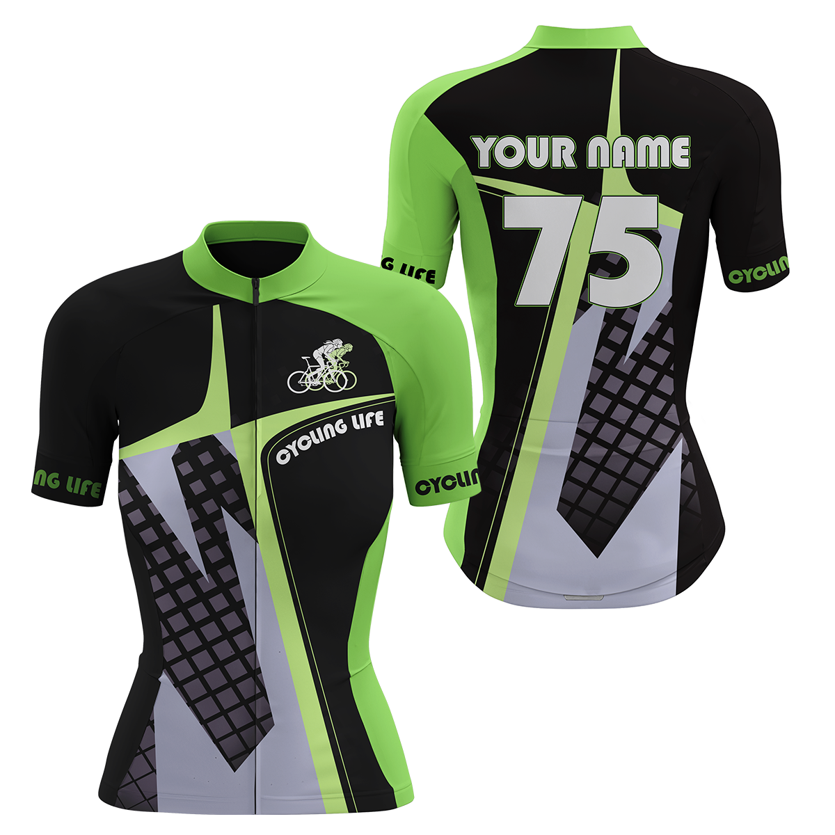 Green Custom Womens Cycling Jersey Cycling Life Female Biker Riding Road Cycle Mountain Bicycling| NMS846