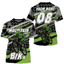 Load image into Gallery viewer, Green MTB jersey UPF30+ mountain bike jersey kids bike shirt mens downhill clothes cycling gear| SLC256