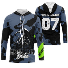 Load image into Gallery viewer, Blue camo adult kid MTB jersey UPF30+ mountain bike shirt Cycling trail dirt downhill clothes| SLC232
