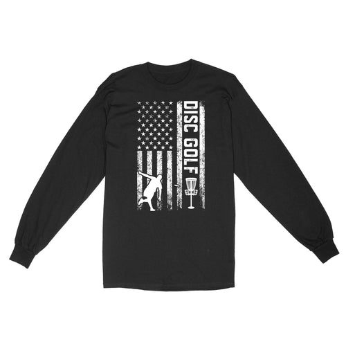 American flag Disc golf shirt, gift for disc golf lovers D01 NQS4614 long sleeve