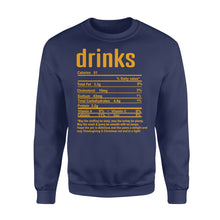 Load image into Gallery viewer, Drinks nutritional facts happy thanksgiving funny shirts - Standard Crew Neck Sweatshirt