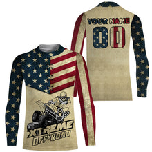 Load image into Gallery viewer, Custom ATV Motocross Jersey UPF30+ American Flag Quad Bike Shirt Adult Youth Off-road Racing NMS1349